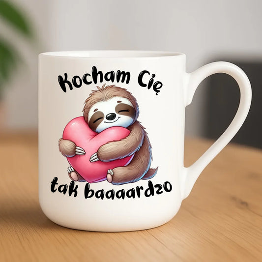 Kubek elegant - Leniwiec Kocham Cię tak baaaardzo W16 - StoryCups.pl