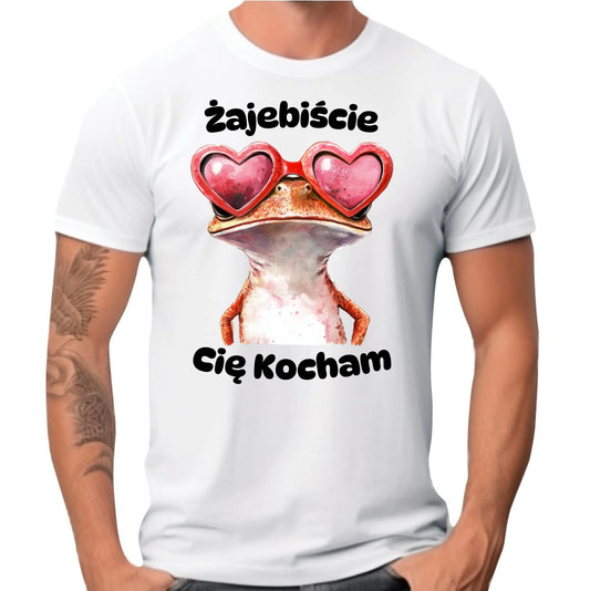 Koszulka męska z żabą - Żajebiście Cię Kocham W17 - StoryCups.pl