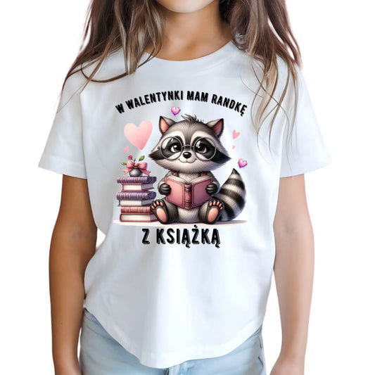 Koszulka dziecięca na Walentynki dla mola książkowego – Mam randkę z książką W20 - StoryCups.pl