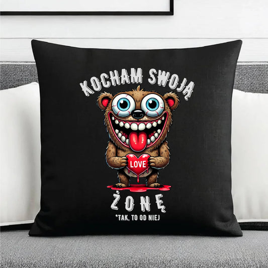 Poduszka dekoracyjna - prezent dla męża - Kocham swoją żonę W23 - StoryCups.pl