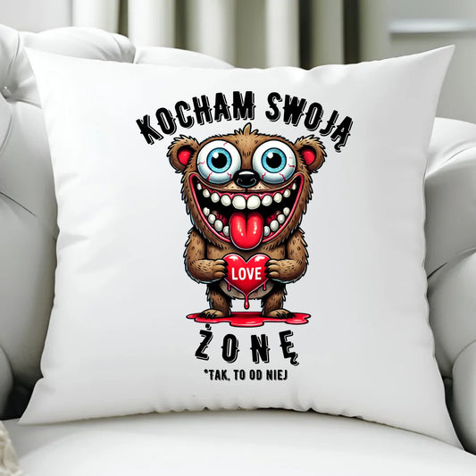 Poduszka - prezent dla męża - Kocham swoją żonę W23 - StoryCups.pl