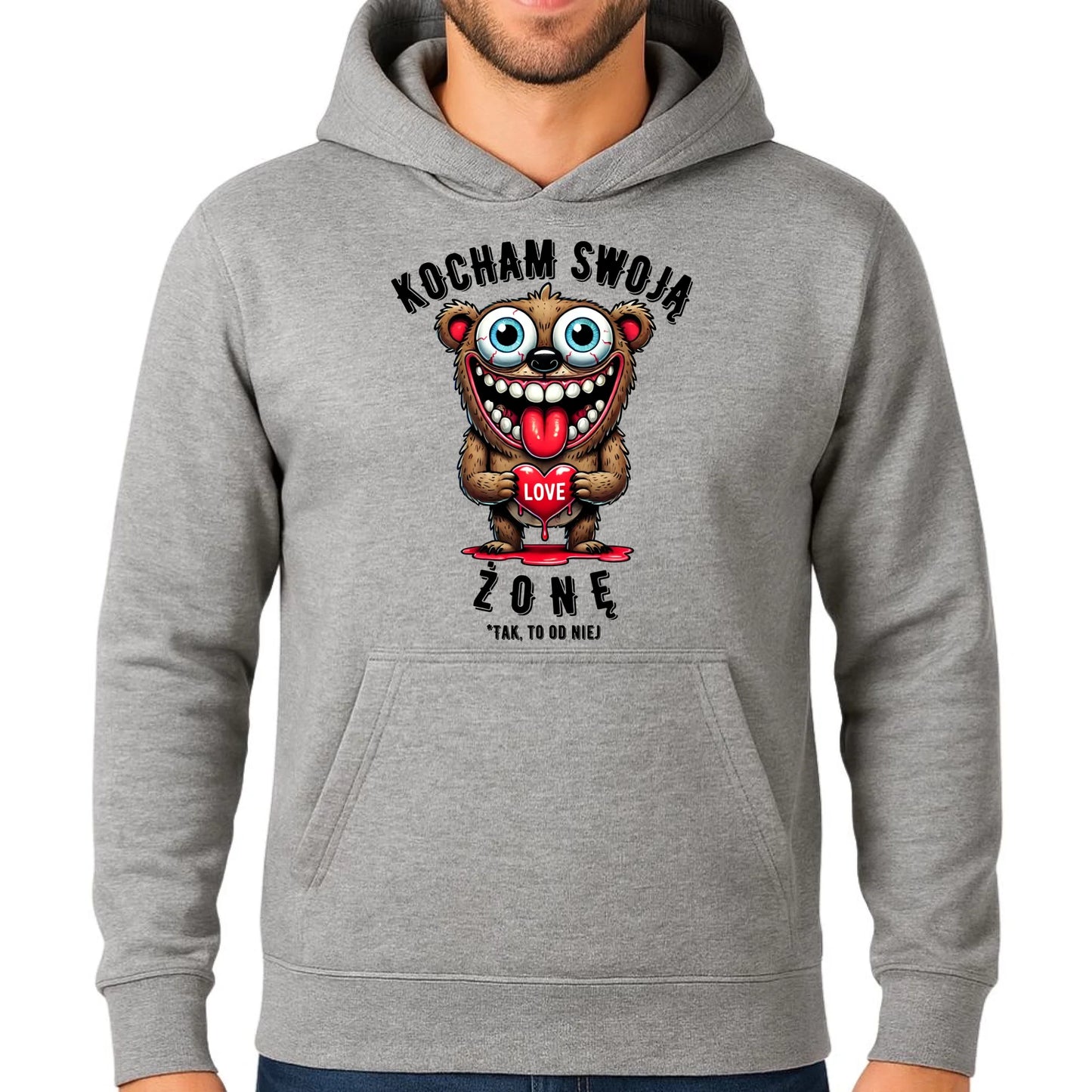 Bluza męska z kapturem - prezent dla męża - Kocham swoją żonę W23 - StoryCups.pl