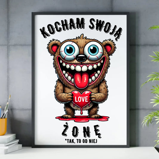 Plakat w ramie - prezent dla męża - Kocham swoją żonę W23 - StoryCups.pl