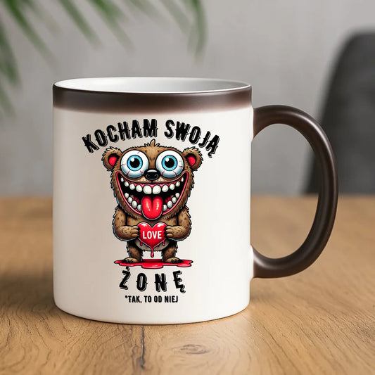 Kubek magiczny - prezent dla męża - Kocham swoją żonę W23 - StoryCups.pl