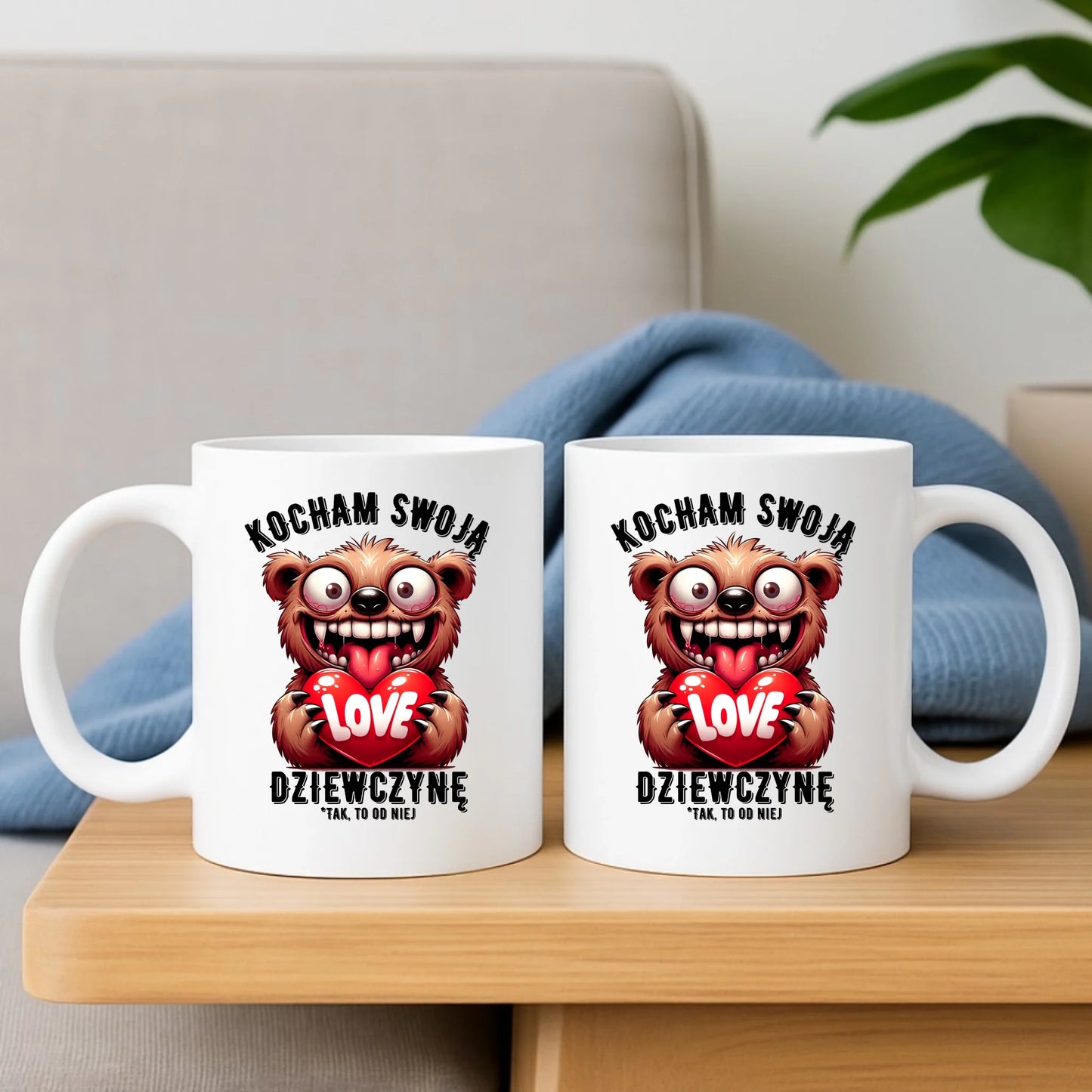 Zestaw poduszka i kubek - prezent dla chłopaka - Kocham swoją dziewczynę W30 - StoryCups.pl