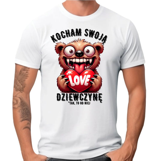 Koszulka męska - prezent dla chłopaka - Kocham swoją dziewczynę W30 - StoryCups.pl