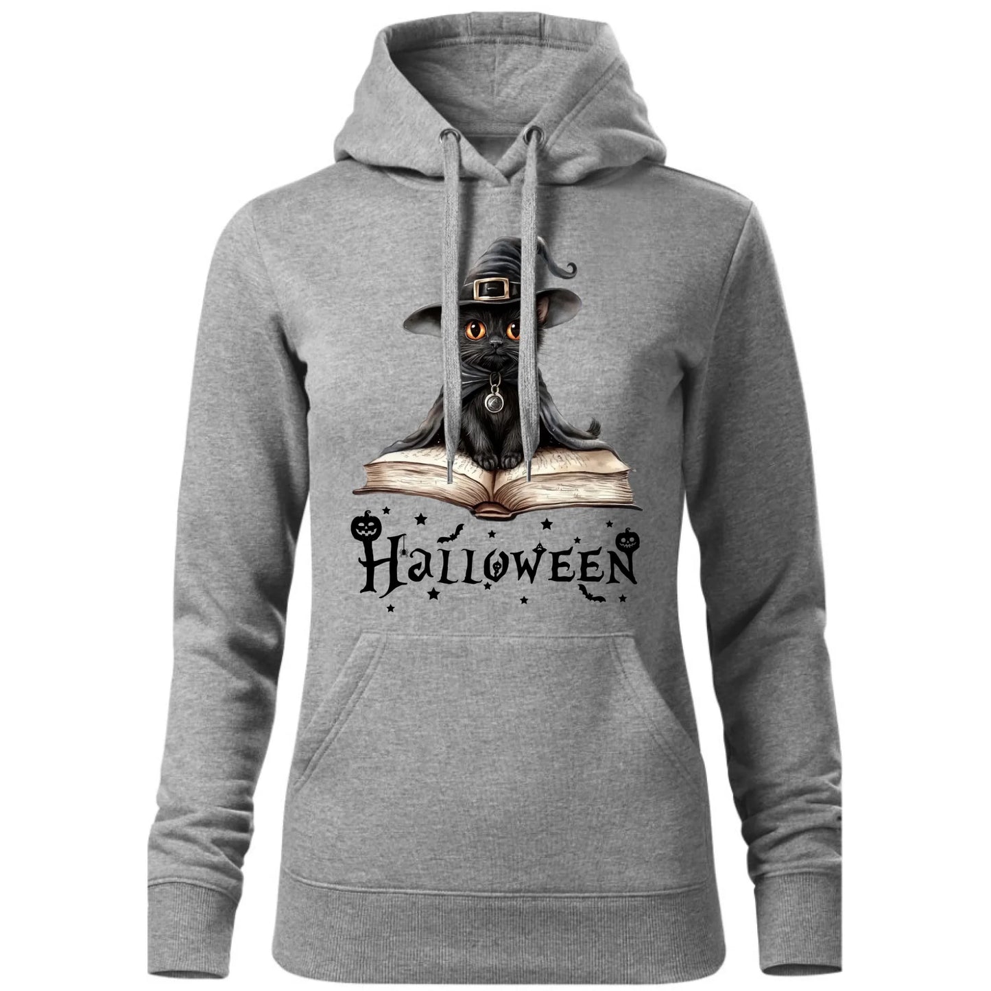 Bluza damska z kapturem na Halloween - Kot Czarodziej HL06 - StoryCups.pl