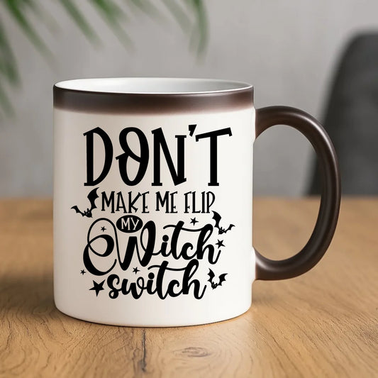 Kubek magiczny na Halloween - Don't make me flip my witch switch - śmieszny HL11 - StoryCups.pl