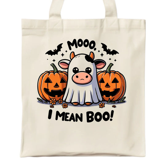 Torba na Halloween - Mooo I mean Boo! - z dynią i duchem HL14 - StoryCups.pl