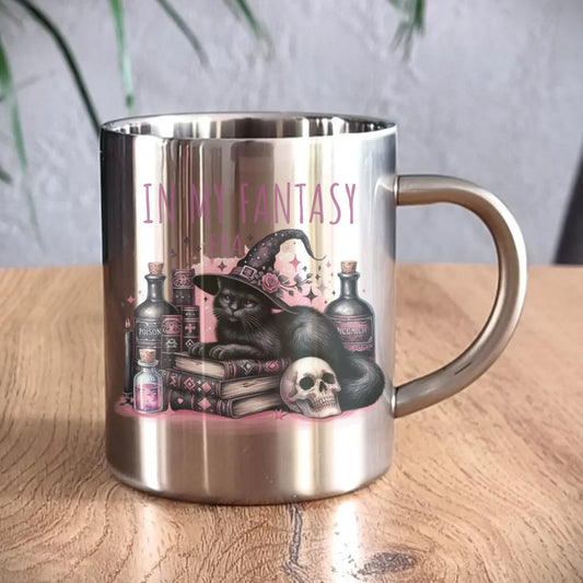 Kubek metalowy na Halloween - In my fantasy era HL04 - StoryCups.pl