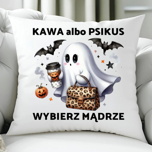 Poduszka halloweenowa - Duch - Kawa albo psikus HL07 - StoryCups.pl