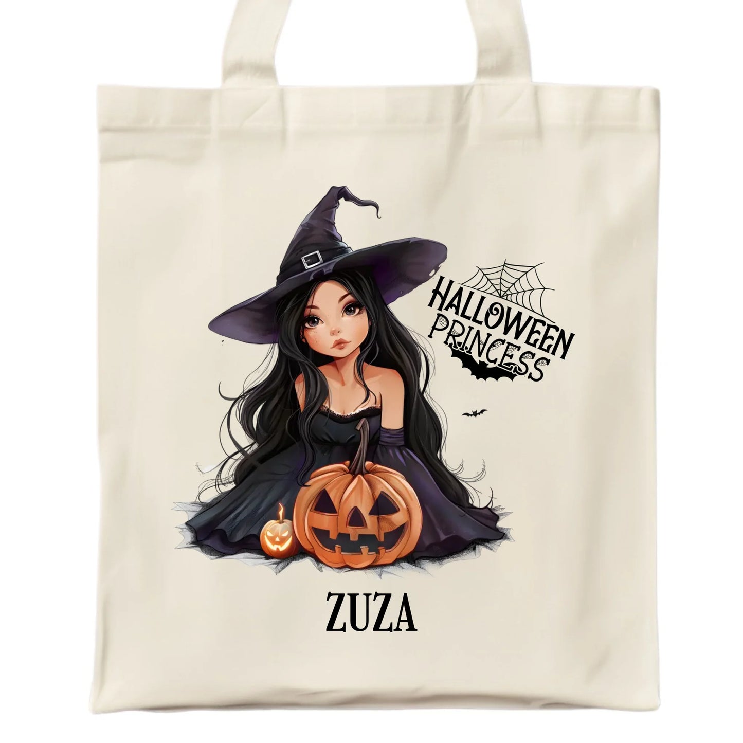 Torba halloweenowa - Czarownica z dynią - personalizowana HL10 - StoryCups.pl