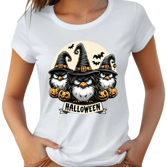 Koszulka damska na Halloween - Upiorne sowy wiedźmy HL15 - StoryCups.pl