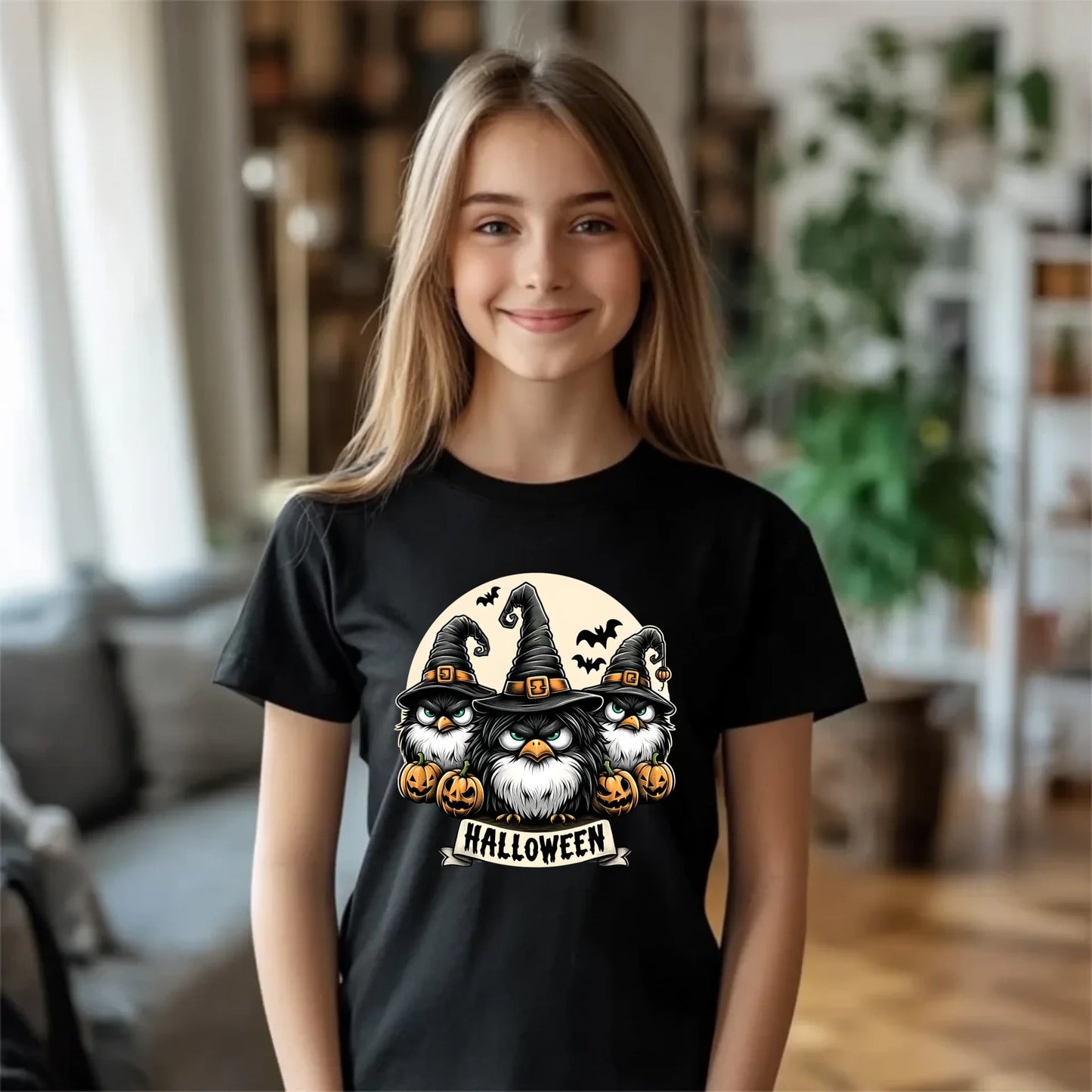 Koszulka dziecięca na Halloween - Upiorne sowy wiedźmy HL15 - StoryCups.pl