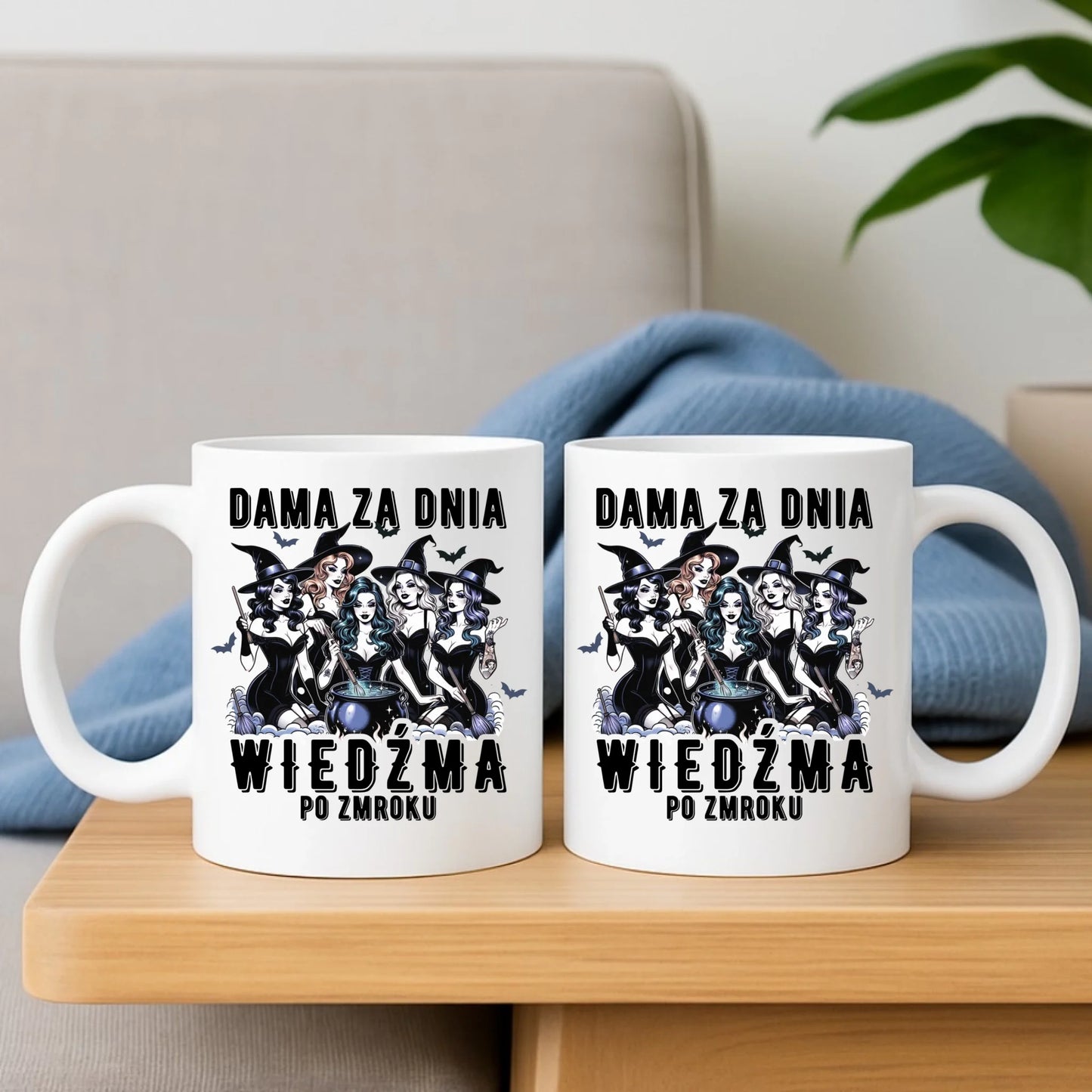 Zestaw poduszka i kubek - Dama za dnia wiedźma po zmroku HL16 - StoryCups.pl