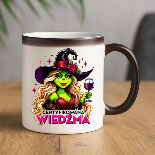Kubek magiczny - Certyfikowana wiedźma - śmieszny HL13 - StoryCups.pl
