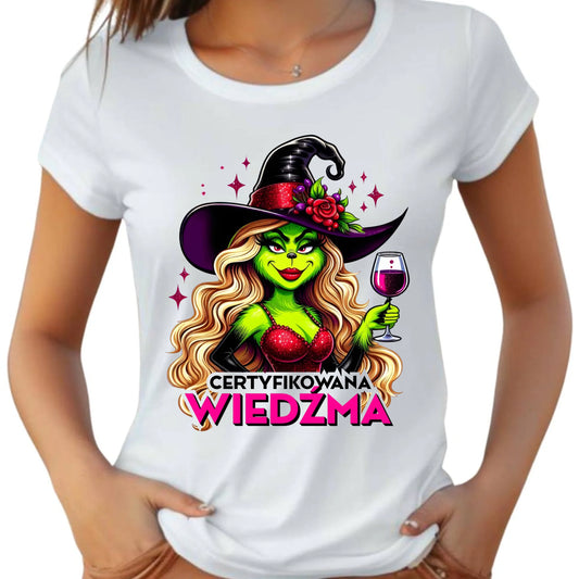 Koszulka damska - Certyfikowana wiedźma - śmieszna HL13 - StoryCups.pl