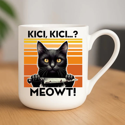 Kubek elegant - Kot z nożem - Kici, kici... MEOWT! HL17 - StoryCups.pl