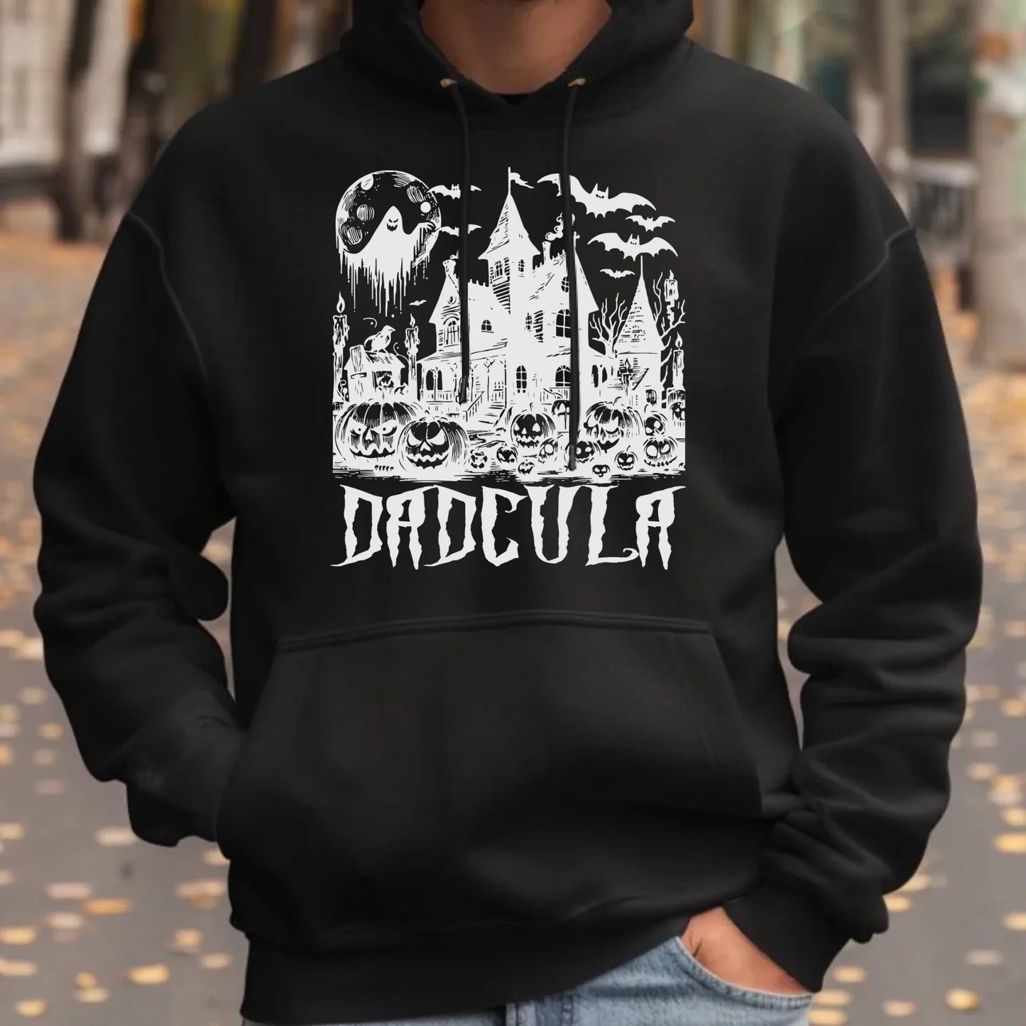Bluza męska z kapturem na Halloween dla taty - Upiorny dom - Dadcula HL19 - StoryCups.pl