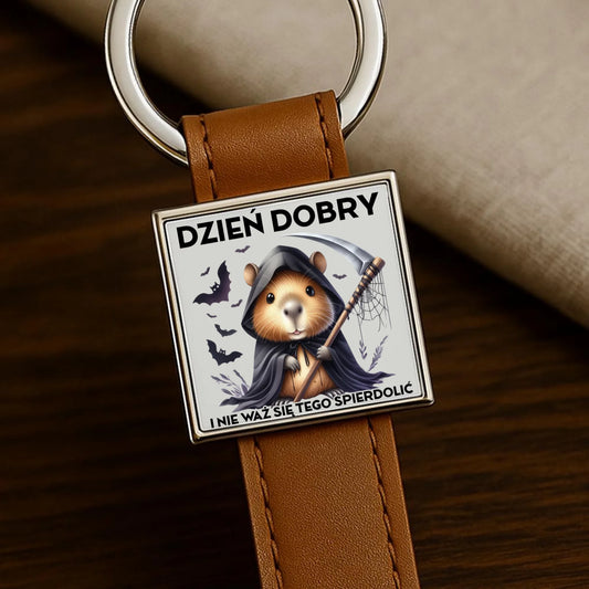 Brelok halloweenowy - Kapibara Żniwiarz - Dzień dobry - bez cenzury HL20 - StoryCups.pl