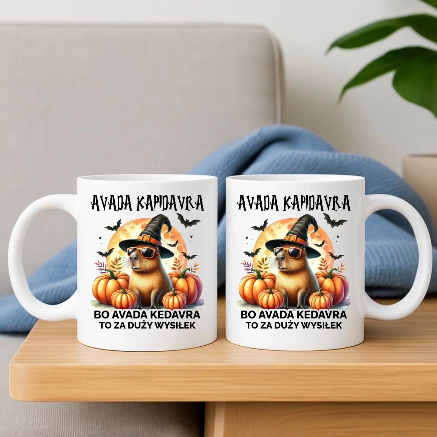 Zestaw poduszka i kubek halloweenowy - Kapibara - Avada Kapidavra HL21 - StoryCups.pl