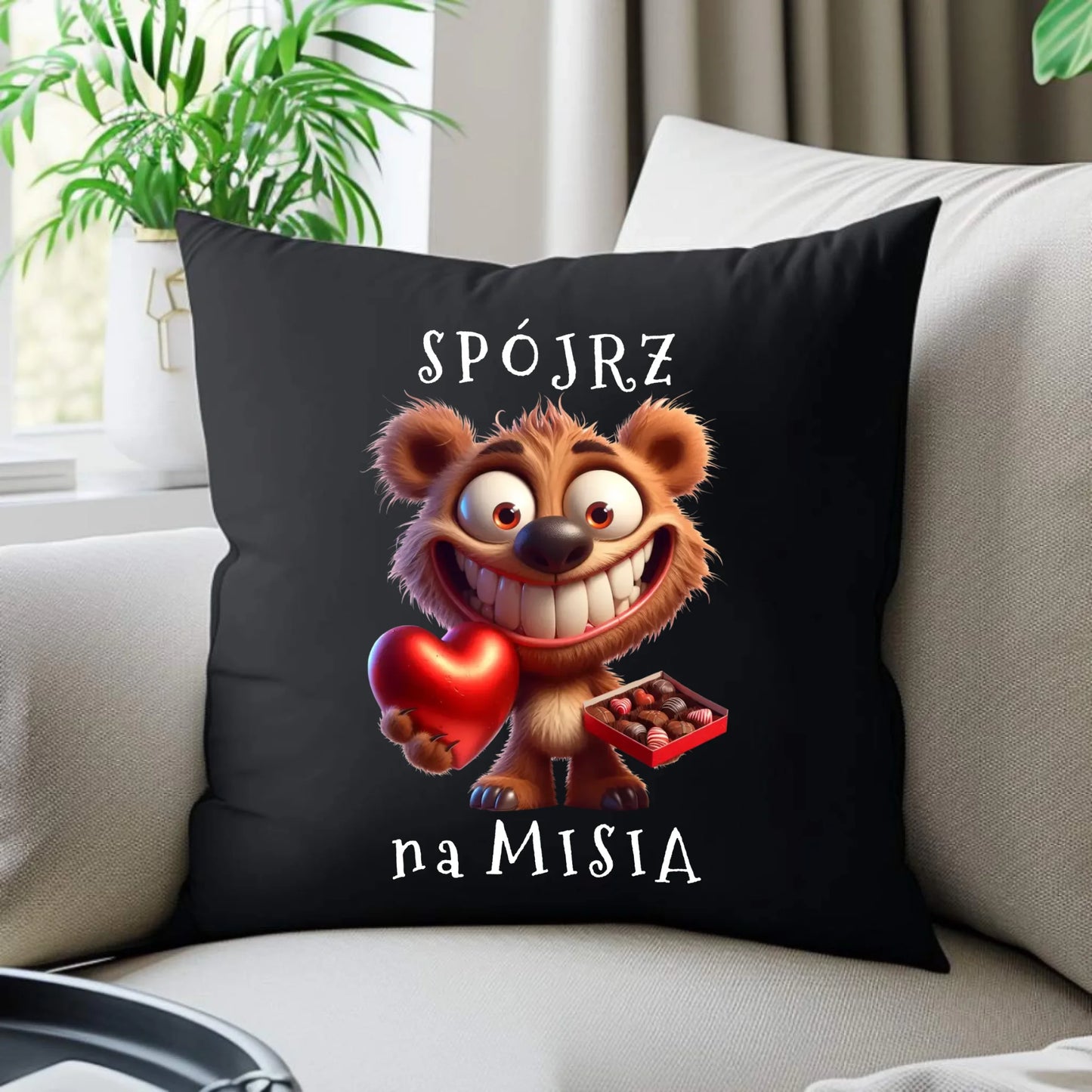 Poduszka dekoracyjna - Spójrz na Misia W31 - StoryCups.pl