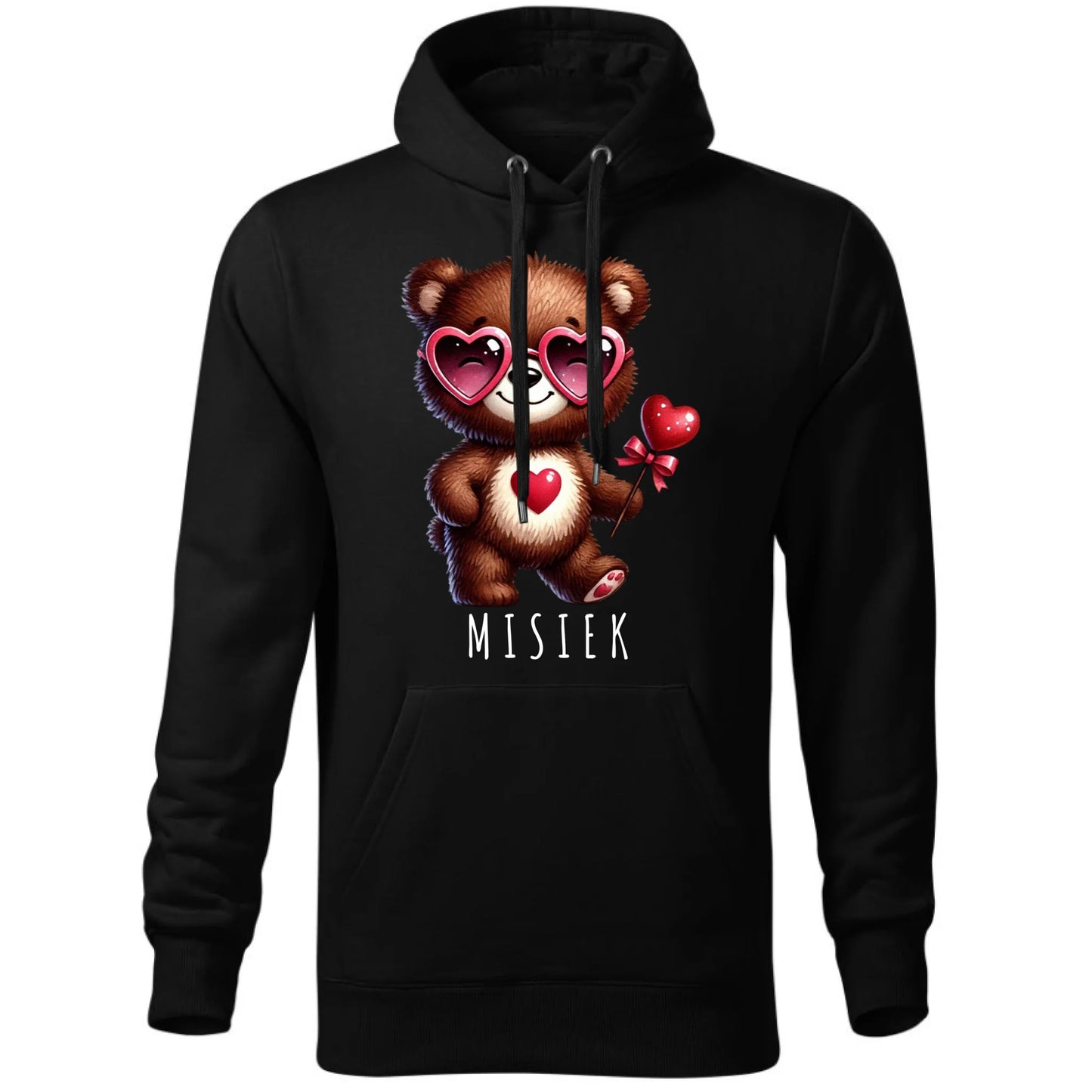 Bluza męska z kapturem - Misiek z sercem W34 - StoryCups.pl