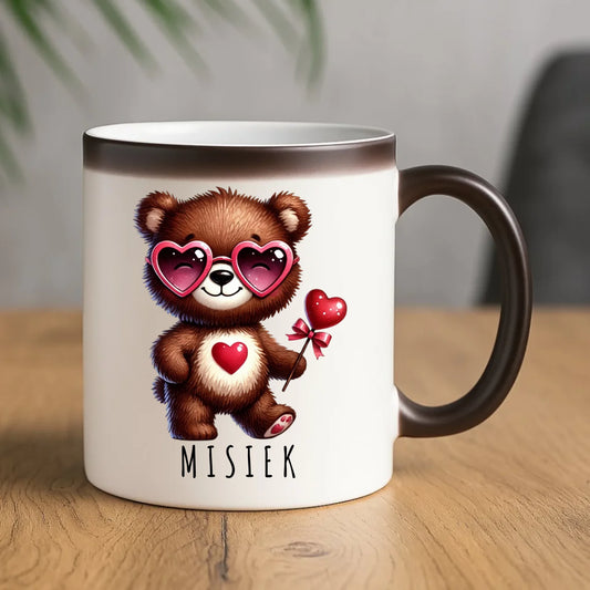 Kubek magiczny - Misiek z sercem W34 - StoryCups.pl