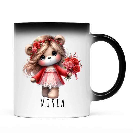 Kubek magiczny - prezent dla dziewczyny - Urocza Misia W35 - StoryCups.pl