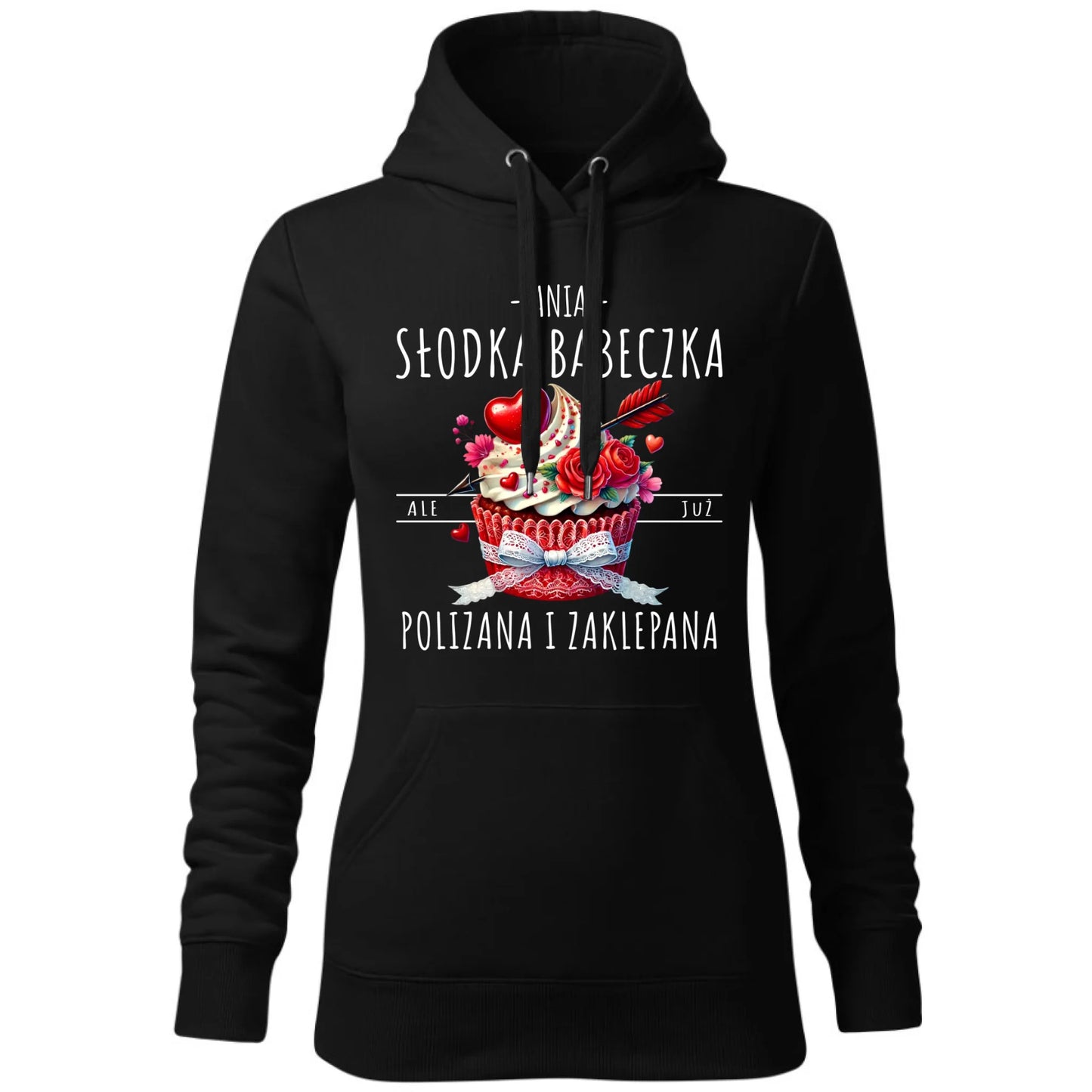 Bluza damska z kapturem - Słodka babeczka polizana i zaklepana - personalizowana W37 - StoryCups.pl