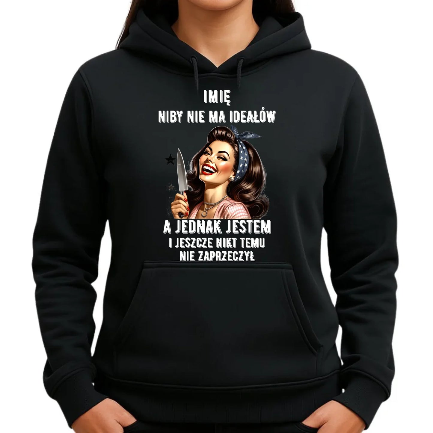 Bluza damska z kapturem - Niby nie ma ideałów - personalizowana DZ01 - StoryCups.pl