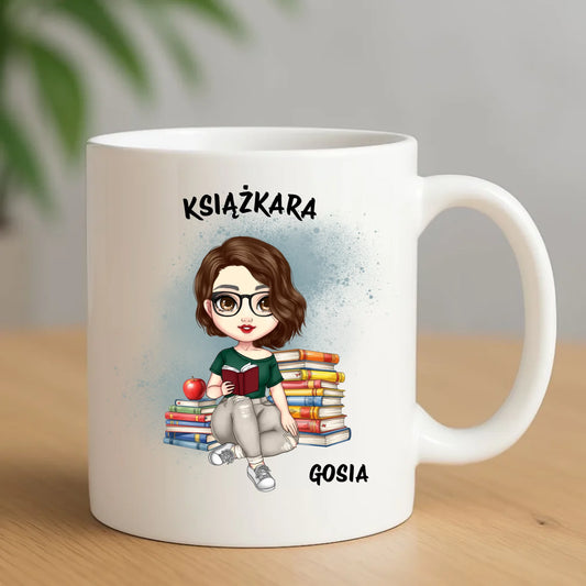 Kubek - Książkara - Prezent dla miłośniczki czytania książek - personalizowany DZ03 - StoryCups.pl