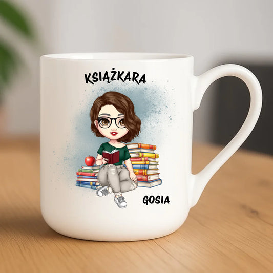 Kubek elegant - Książkara - Prezent dla miłośniczki czytania książek - personalizowany DZ03 - StoryCups.pl
