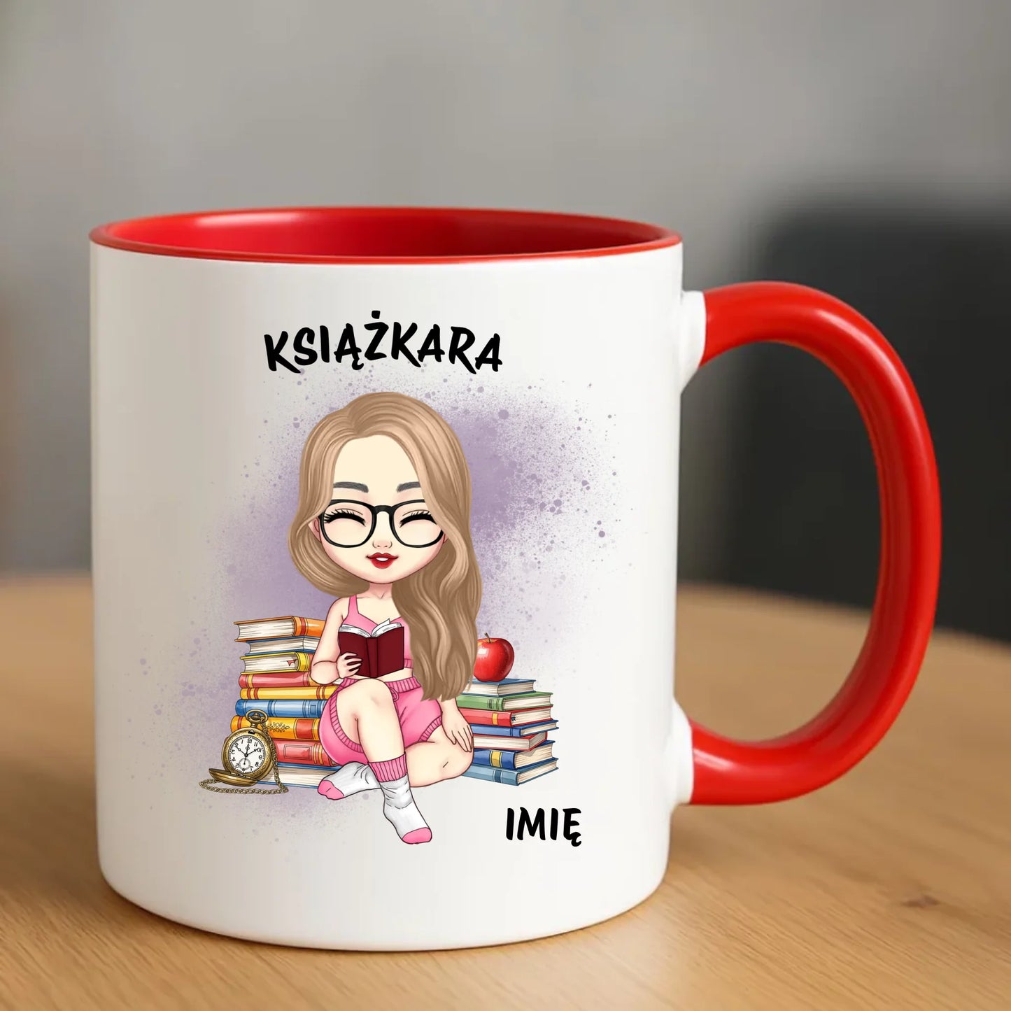 Kubek - Książkara - Prezent dla miłośniczki czytania książek - personalizowany DZ04 - StoryCups.pl