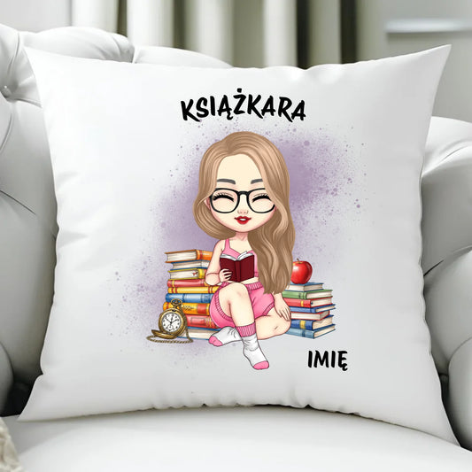 Poduszka - Książkara - Prezent dla miłośniczki czytania książek - personalizowana DZ04 - StoryCups.pl