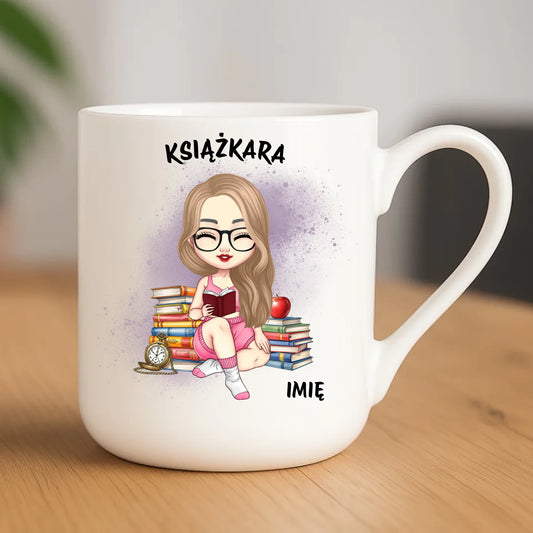 Kubek elegant - Książkara - Prezent dla miłośniczki czytania książek - personalizowany DZ04 - StoryCups.pl