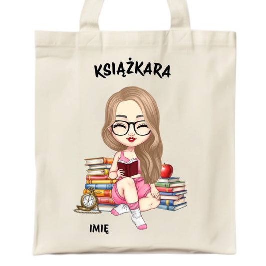 Torba - Książkara - Prezent dla miłośniczki czytania książek - personalizowana DZ04 - StoryCups.pl