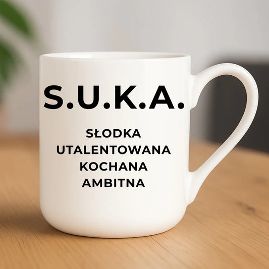 Kubek elegant - S.U.K.A. - śmieszny prezent dla niej - bez cenzury DZ16 - StoryCups.pl