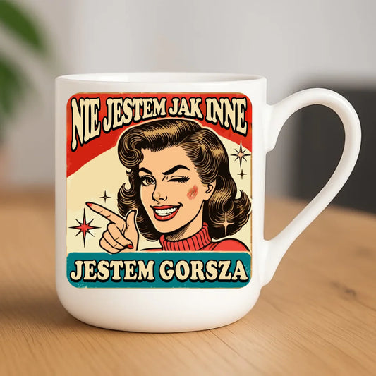 Kubek elegant - Nie jestem jak inne, jestem gorsza - w stylu retro DZ07 - StoryCups.pl