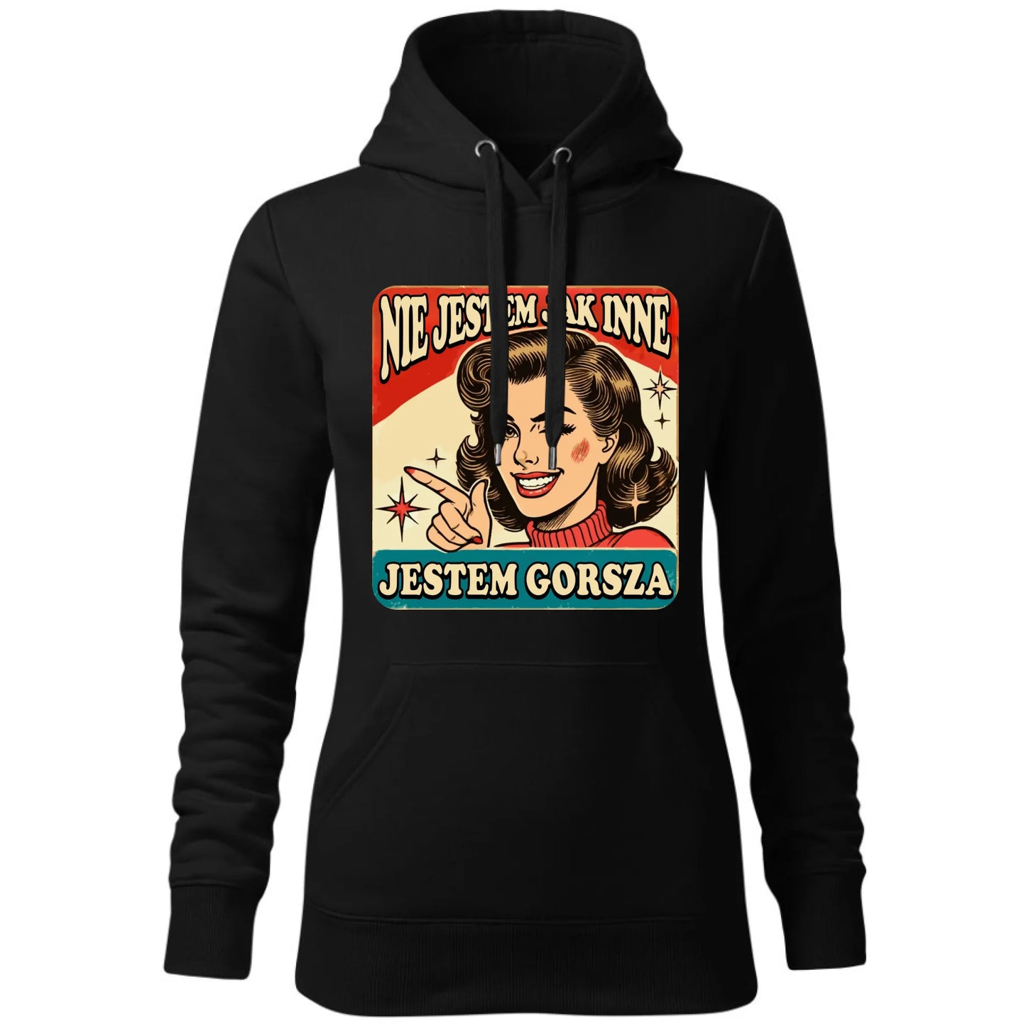 Bluza damska z kapturem - Nie jestem jak inne, jestem gorsza - w stylu retro DZ07 - StoryCups.pl