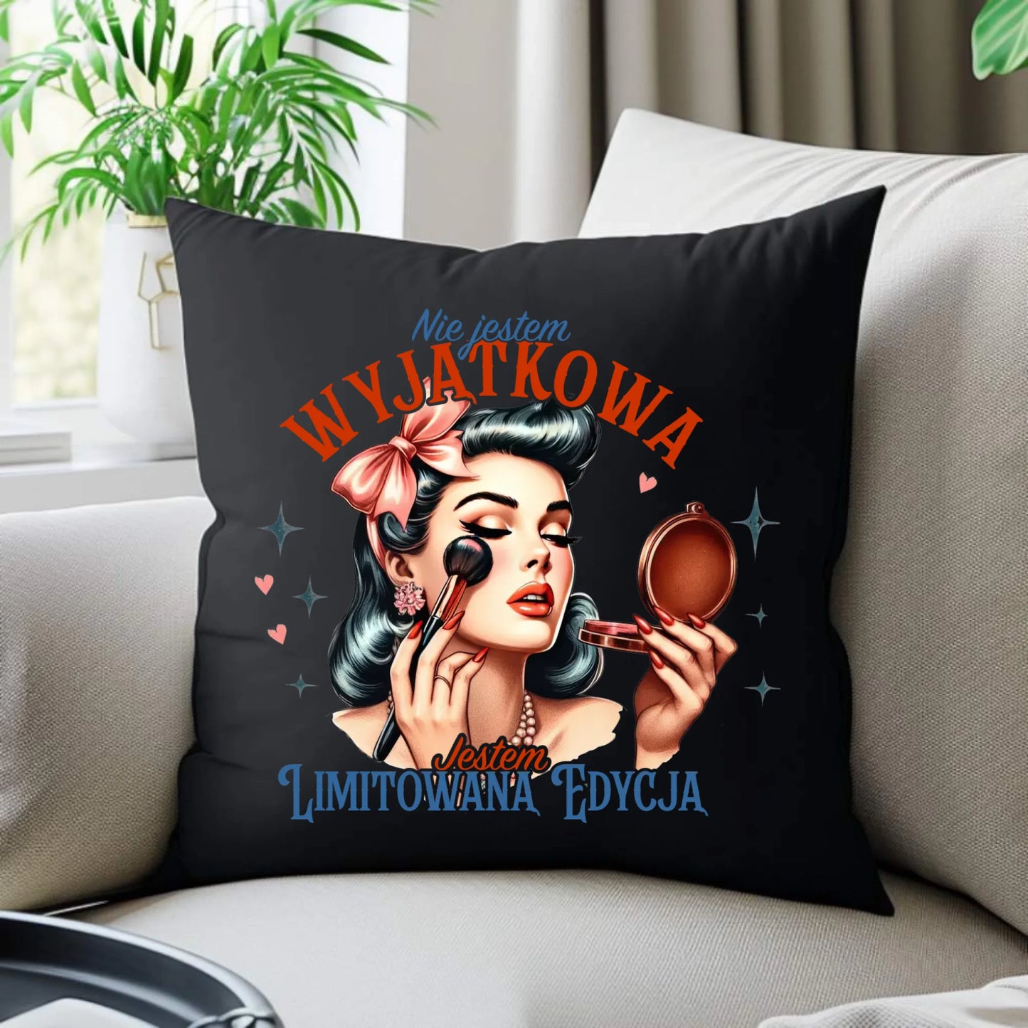 Poduszka dekoracyjna – Nie jestem wyjątkowa, jestem limitowaną edycją - retro DZ10 - StoryCups.pl