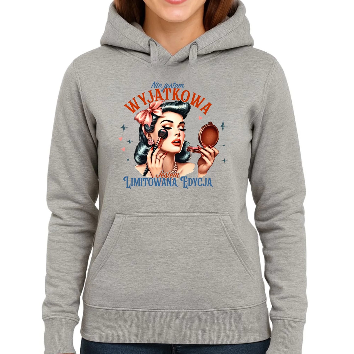 Bluza damska z kapturem – Nie jestem wyjątkowa, jestem limitowaną edycją - retro DZ10 - StoryCups.pl