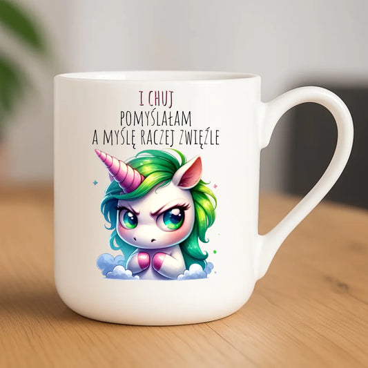 Kubek elegant z jednorożcem – I ch*j pomyślałam – bez cenzury DZ12 - StoryCups.pl