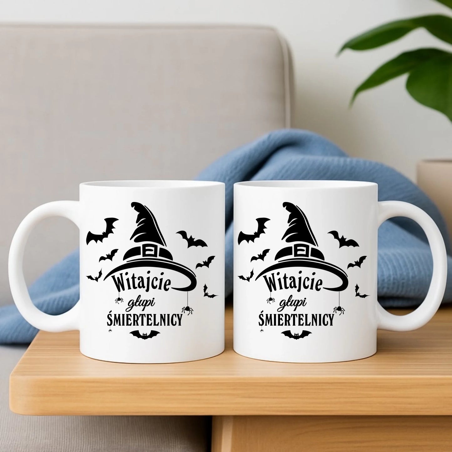 Zestaw poduszka i kubek na Halloween - Witajcie głupi śmiertelnicy HL23 - StoryCups.pl