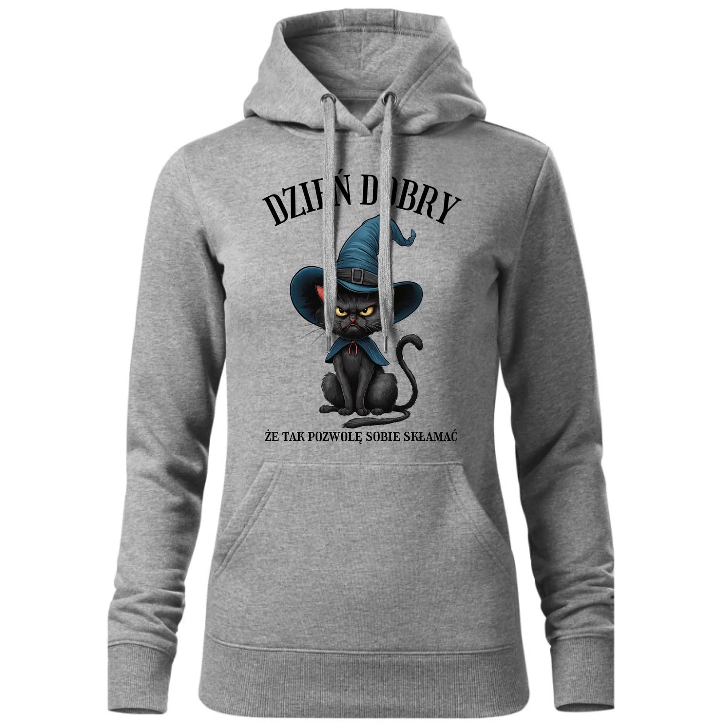 Bluza damska z kapturem halloweenowa - Dzień dobry, że tak pozwolę sobie skłamać HL27