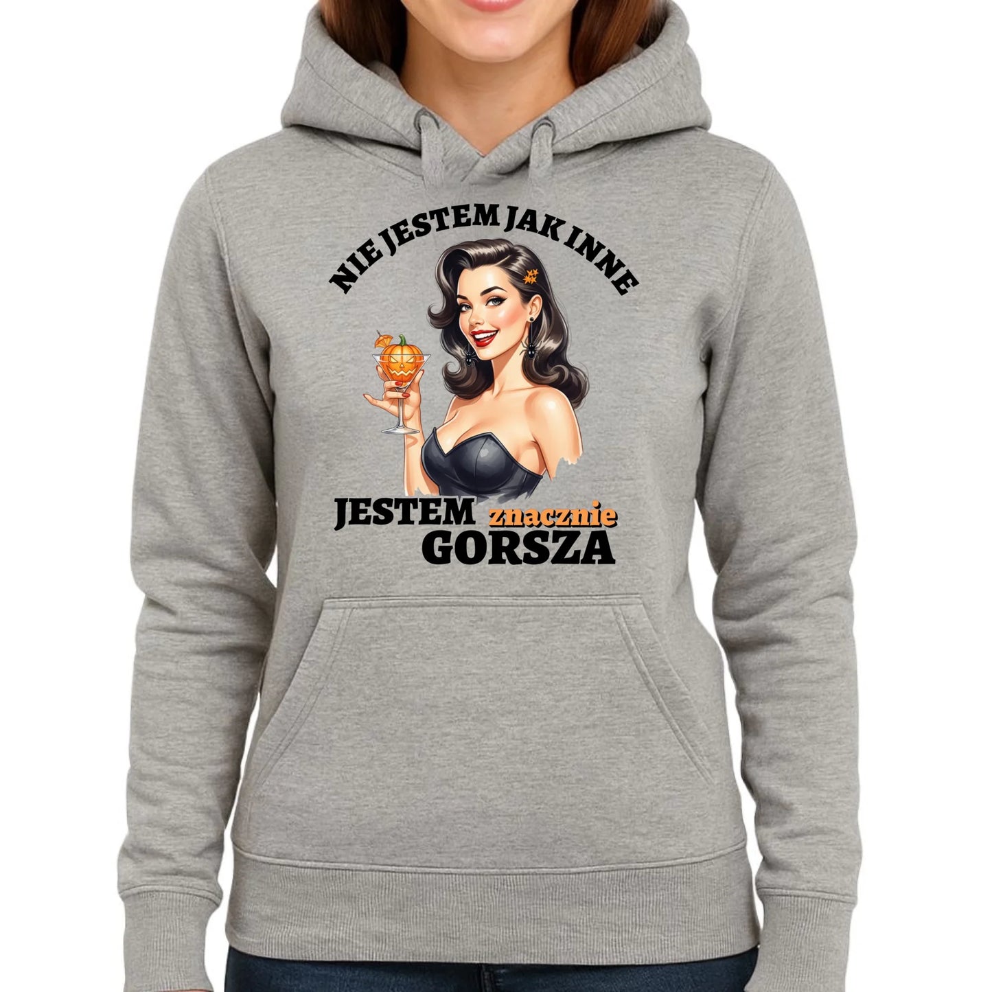 Bluza damska z kapturem halloweenowa - Nie jestem jak inne HL24 - StoryCups.pl