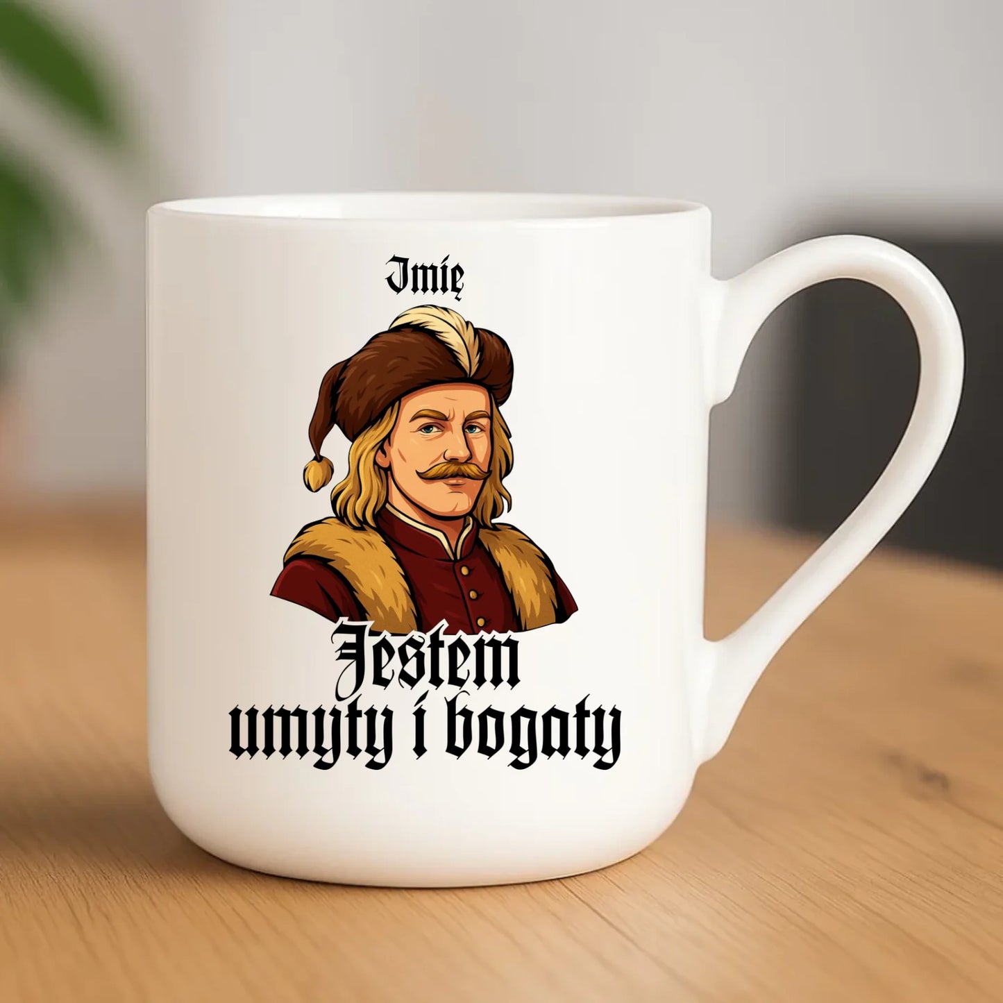 Kubek elegant - Jestem umyty i bogaty - dla fanów serialu 1670 - personalizowany H60 - StoryCups.pl