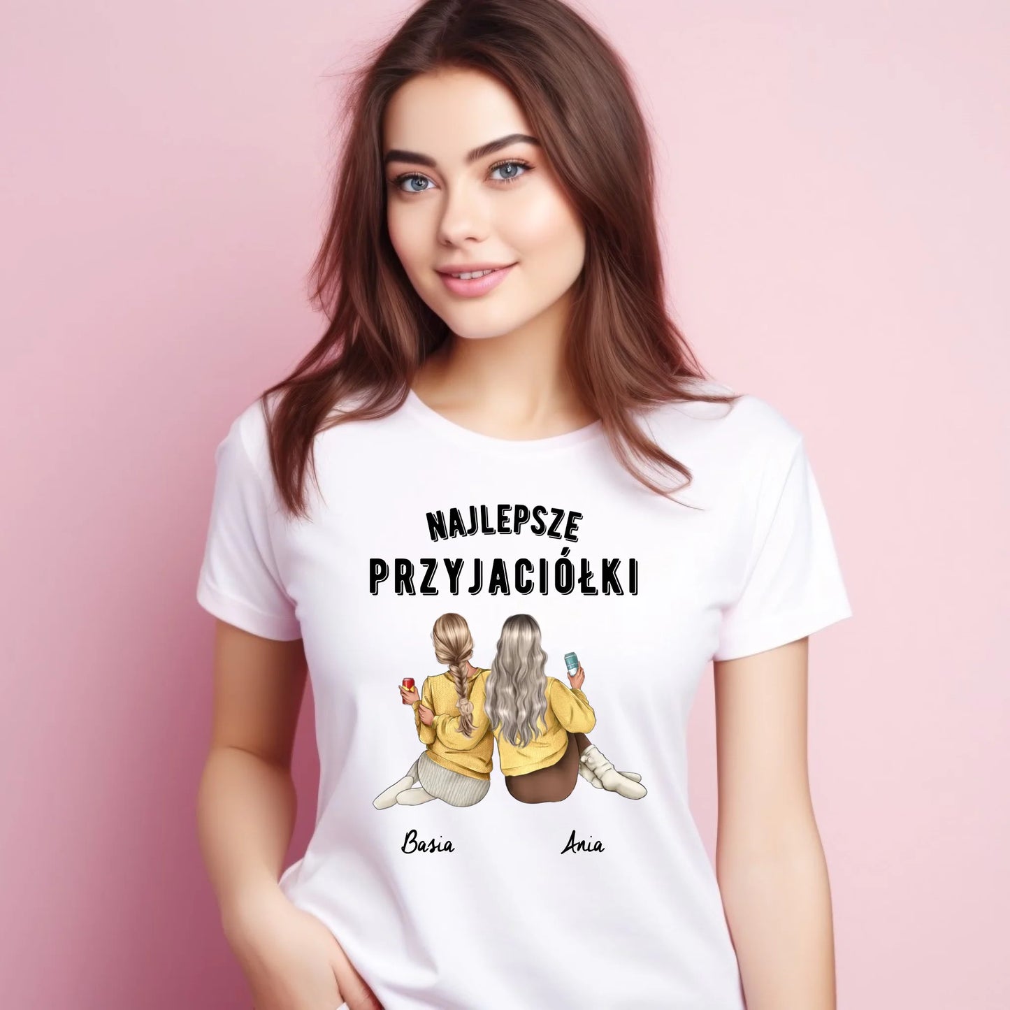 Koszulka damska - prezent dla przyjaciółek - Najlepsze przyjaciółki 2-4 osób - personalizowana PR01 - StoryCups.pl