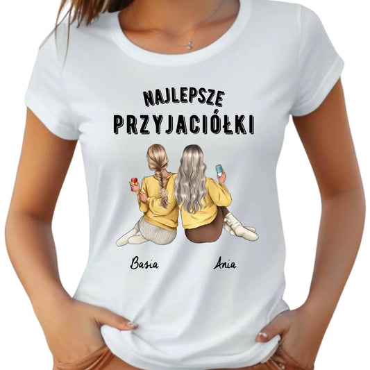 Koszulka damska - prezent dla przyjaciółek - Najlepsze przyjaciółki 2-4 osób - personalizowana PR01 - StoryCups.pl