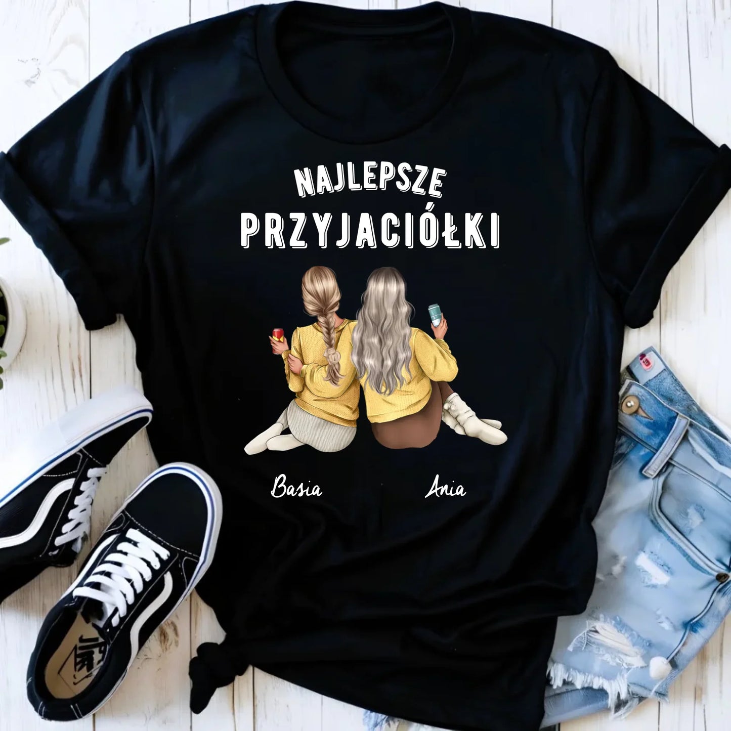 Koszulka damska - prezent dla przyjaciółek - Najlepsze przyjaciółki 2-4 osób - personalizowana PR01 - StoryCups.pl